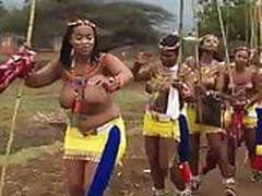 Topless busty Zulu women