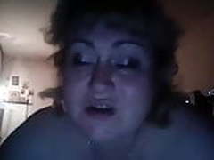 Russian mature flash big tits on webcam