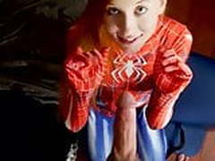 Spidergirl Swallows big cumload