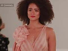 Nathalie Emmanuel - slomo runway walk, see-through top