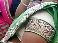 Tamil hot young aunty showing her deep side boobs & navel