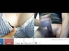 Videochat 120 Girl in black bra and my dick