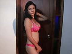 Andrea Restrepo Hot Pink Lace Bra And Panties