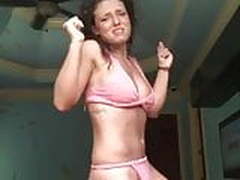 Jade Chynoweth looking fit, dancing in pink bikini