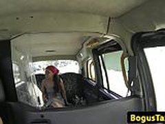 Brazilian taxi amateur jizzed on pussy