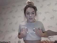 British Blonde Fingers Herself on Cam.