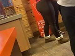 Thick white girl teen in leggings cont.