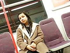 dick flash in subway - black hair