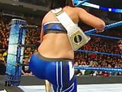 WWE - Bayleys big butt in blue tights. 