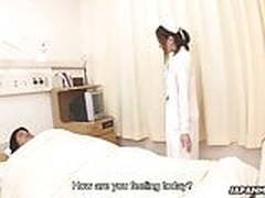 Japanese nurse, Mika Kojima sucks dick, uncensored