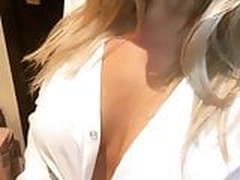 Melissa Debling revealing her massive breasts