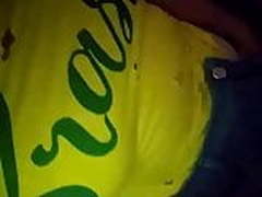 Badoo - Girl masturbating with Brazil shirt
