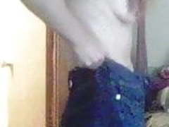 Wife spied putting on jeans 2