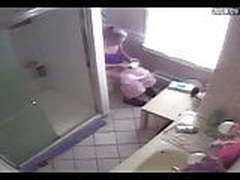 Step Mom Caught Bathroom Spycam Masturbating