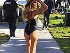 Jessie James Decker - showing off ass in black swimsuit
