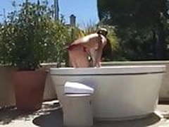 Priscilla Betti dance pool topless