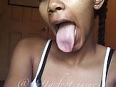 Black IG Slut Showing Off Her Tongue.
